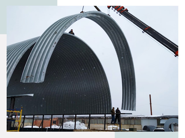 Полукруглые ангары в Саранске